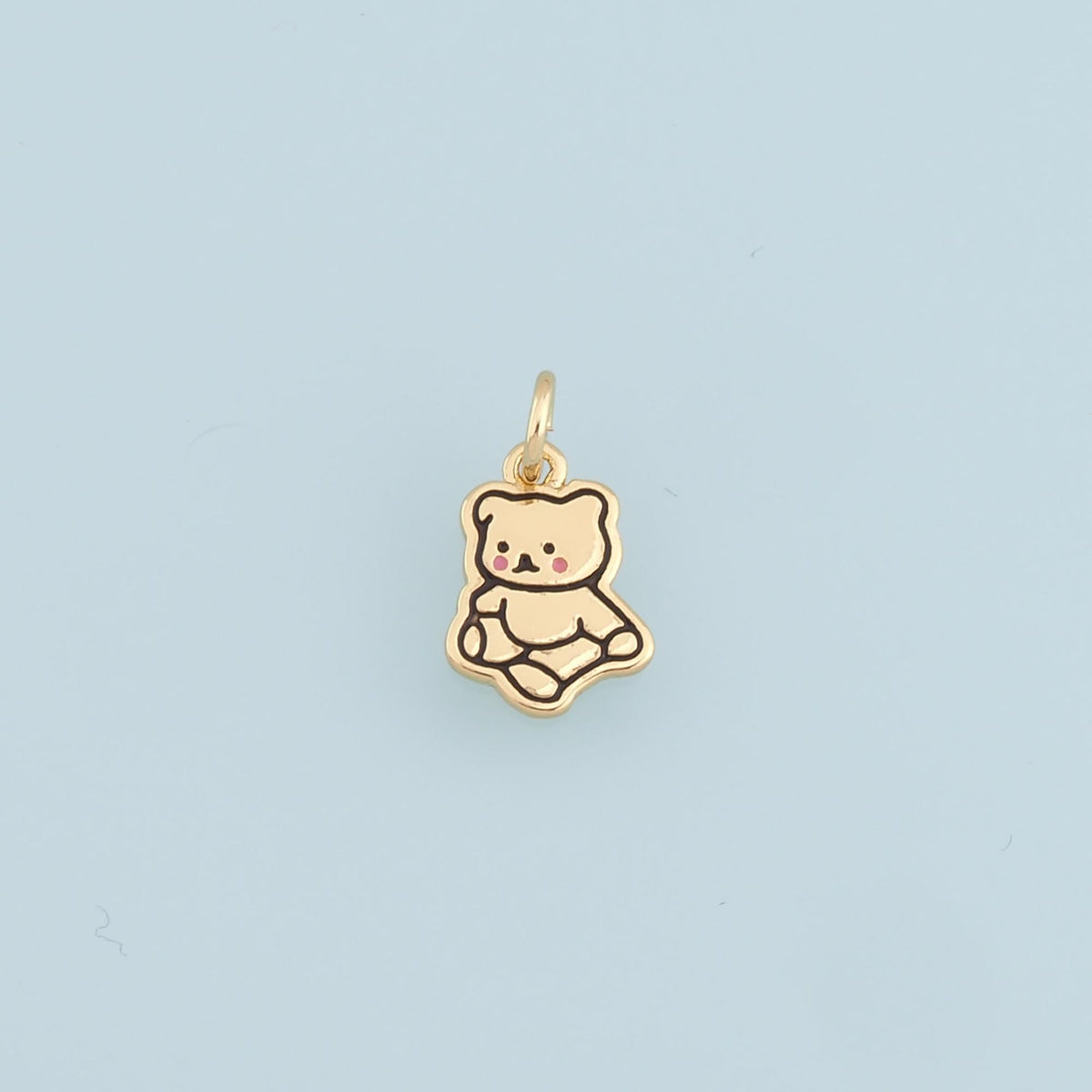 Gold Bear Charms,18K Gold Filled Bear Pendant,Cute Bear Charm Bracelet Necklace for DIY Jewelry Making Supply