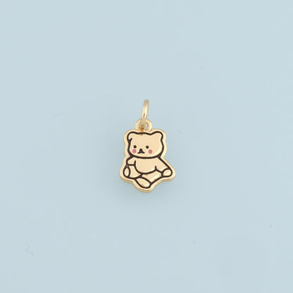 Gold Bear Charms,18K Gold Filled Bear Pendant,Cute Bear Charm Bracelet Necklace for DIY Jewelry Making Supply