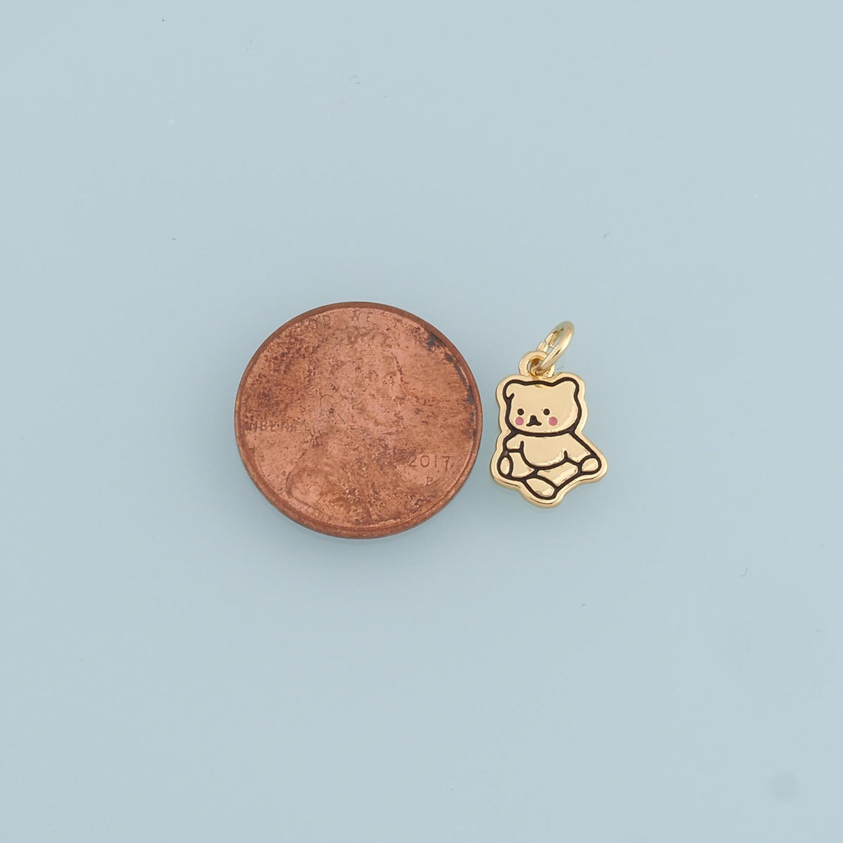 Gold Bear Charms,18K Gold Filled Bear Pendant,Cute Bear Charm Bracelet Necklace for DIY Jewelry Making Supply