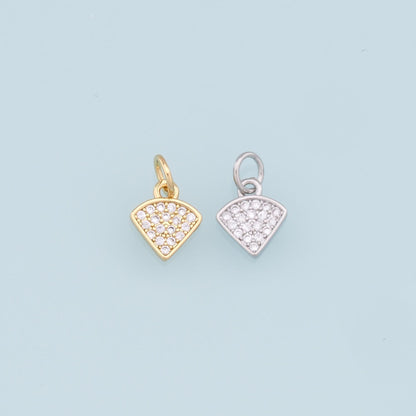 18K Gold Filled Hand CZ Charm Pendant for Jewelry Making
