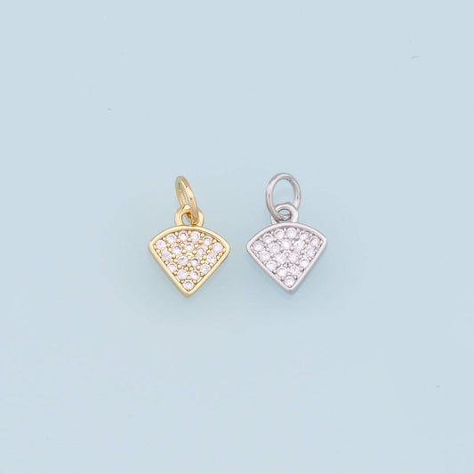 Gold Triangle Charms,18K Gold Filled Tiny Triangle Pendant,CZ Micro Pave Triangle Charm Bracelet Necklace for DIY Jewelry Mak