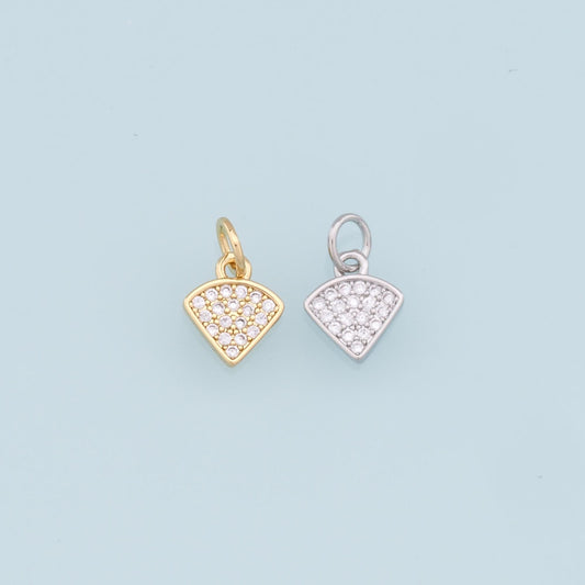 Gold Triangle Charms,18K Gold Filled Tiny Triangle Pendant,CZ Micro Pave Triangle Charm Bracelet Necklace for DIY Jewelry Mak