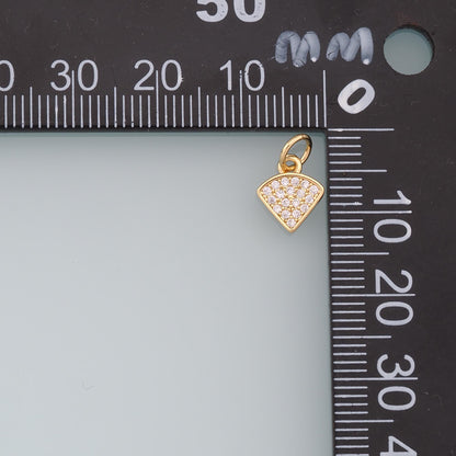 18K Gold Filled Hand CZ Charm Pendant for Jewelry Making