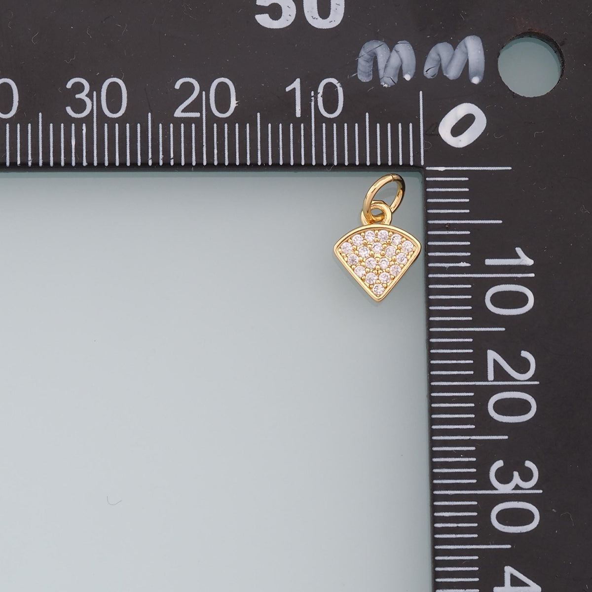 Gold Triangle Charms,18K Gold Filled Tiny Triangle Pendant,CZ Micro Pave Triangle Charm Bracelet Necklace for DIY Jewelry Mak