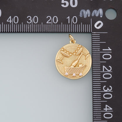 Gold Wine Glass Charms,18K Gold Filled Wine Glass Pendant,Champagne Charm Bracelet Necklace for DIY Jewelry Making Supply