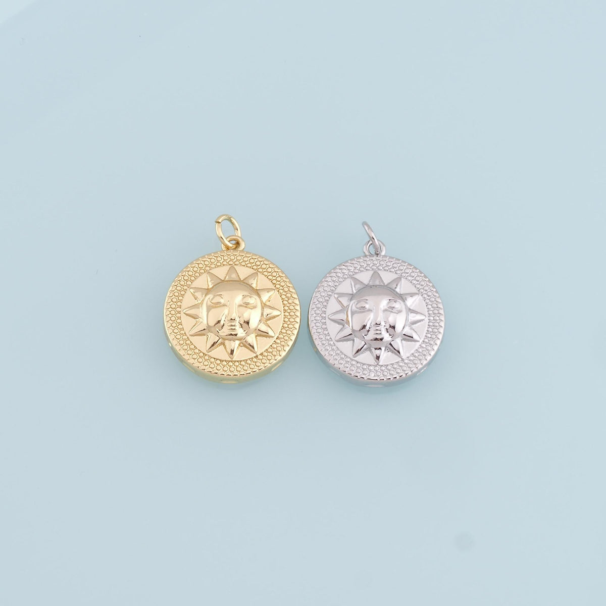 Gold Sun Charms,18K Gold Filled Sun Pendant,Sun Charm Bracelet Necklace for DIY Jewelry Making Supply