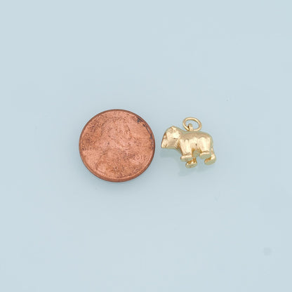 Gold Bear Charms,18K Gold Filled Bear Pendant,Cute Bear Charm Bracelet Necklace for DIY Jewelry Making Supply