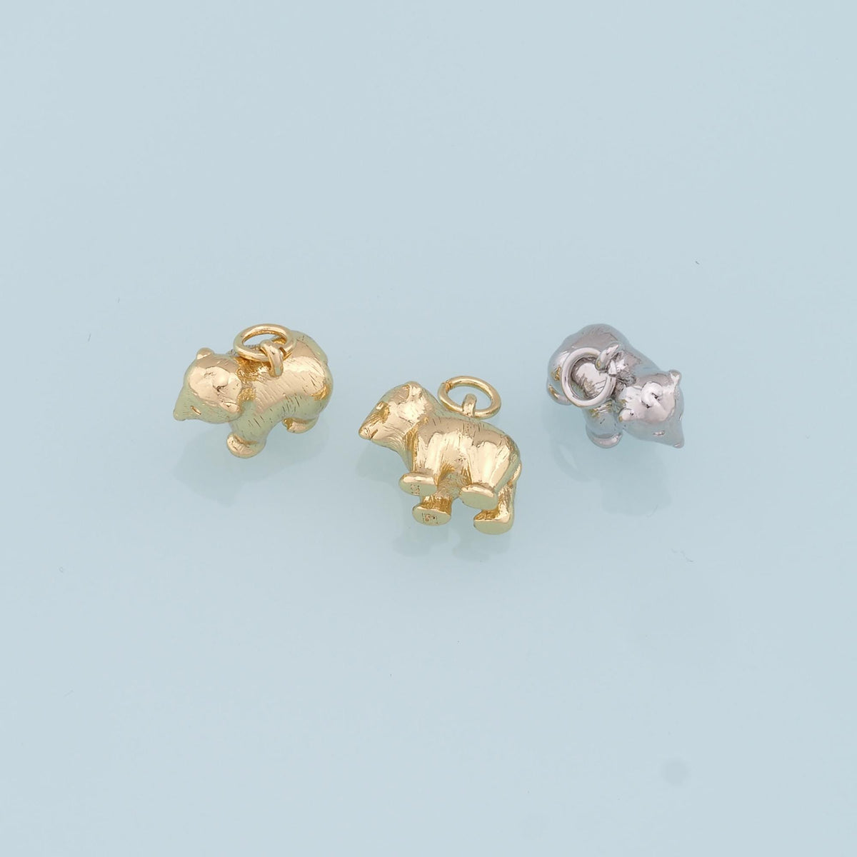 Gold Bear Charms,18K Gold Filled Bear Pendant,Cute Bear Charm Bracelet Necklace for DIY Jewelry Making Supply