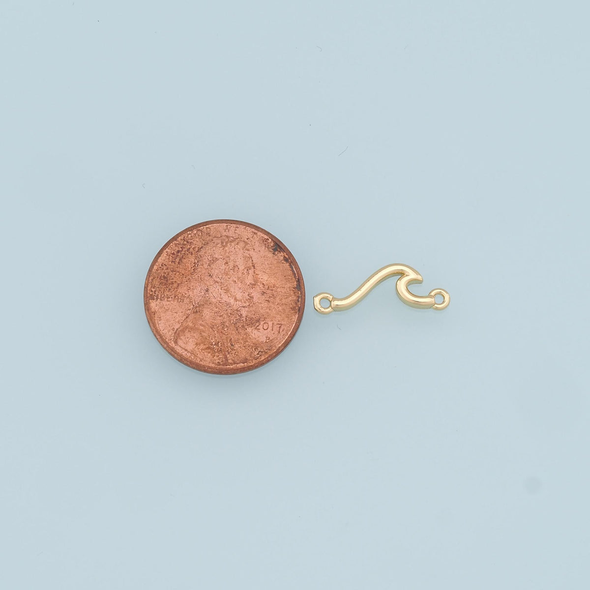 Gold Wave Connector Charms,18K Gold Filled Wave Pendant Bracelet Necklace for DIY Jewelry Making Supply