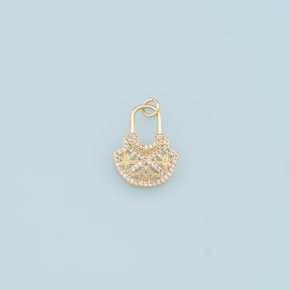 Gold Key Lock Charms,18K Gold Filled Key Pendant,CZ Lock Charm Bracelet Necklace for DIY Jewelry Making Supply
