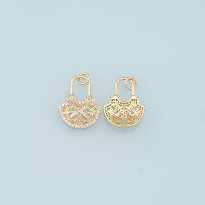 Gold Key Lock Charms,18K Gold Filled Key Pendant,CZ Lock Charm Bracelet Necklace for DIY Jewelry Making Supply
