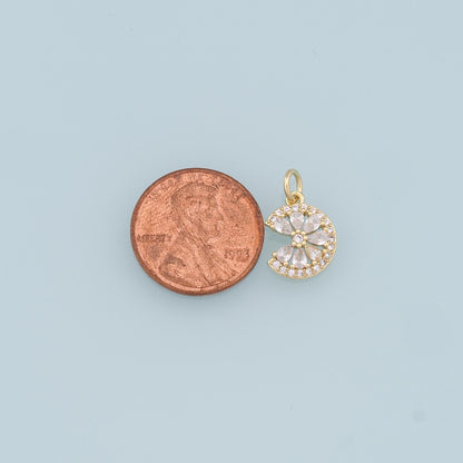 Gold Daisy Charms,18K Gold Filled Daisy Pendant,CZ Daisy Charm Bracelet Necklace for DIY Jewelry Making Supply
