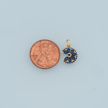Gold Daisy Charms,18K Gold Filled Daisy Pendant,CZ Daisy Charm Bracelet Necklace for DIY Jewelry Making Supply