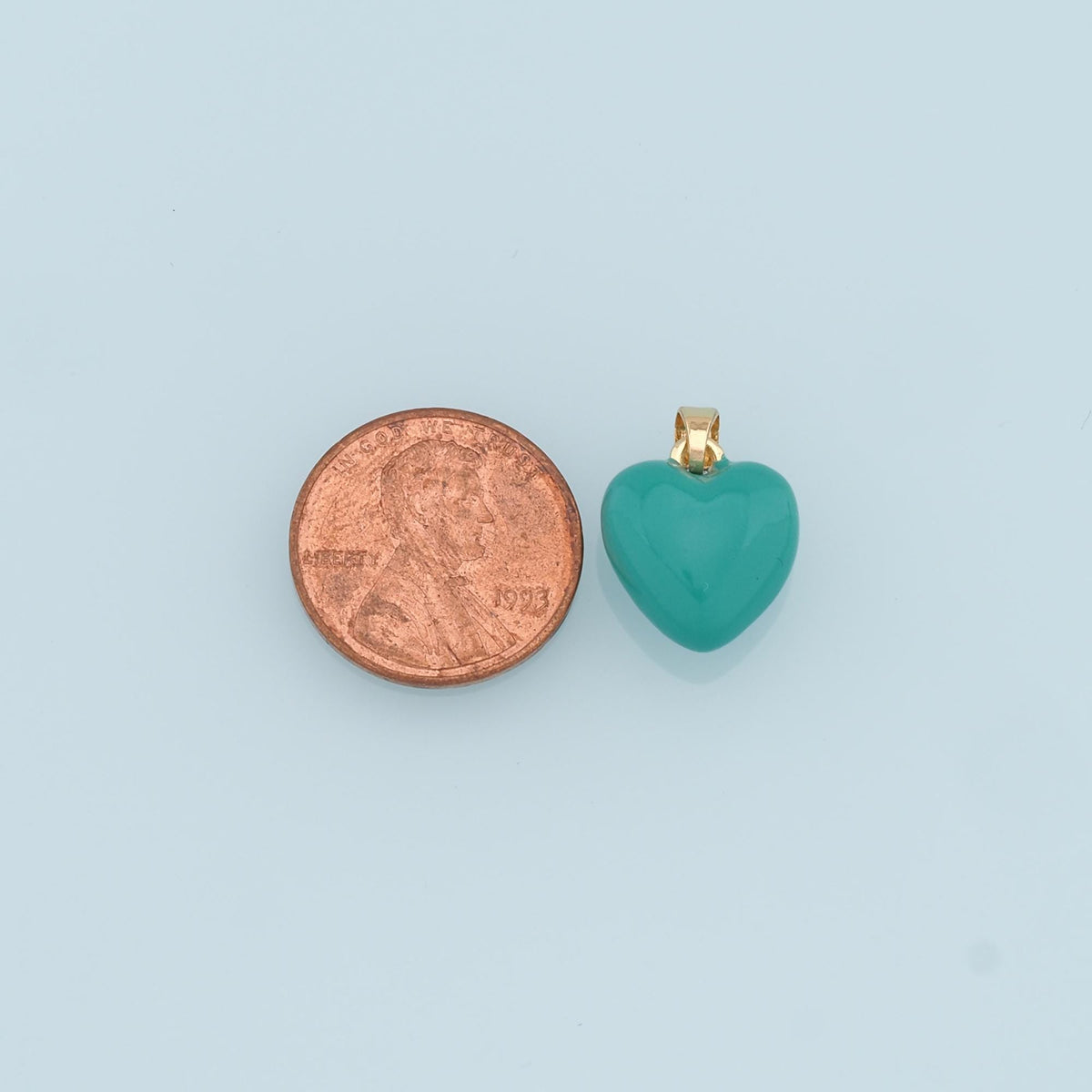 Gold Heart Charms,18K Gold Filled Enamel Heart Pendant,Blue Heart Charm Bracelet Necklace for DIY Jewelry Making Supply