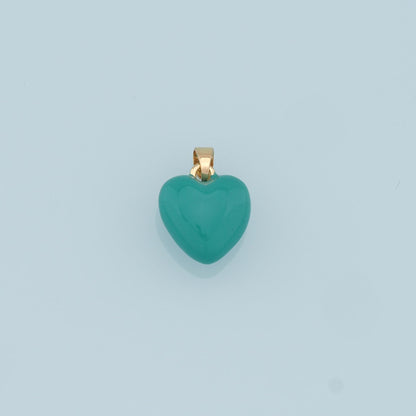 Gold Heart Charms,18K Gold Filled Enamel Heart Pendant,Blue Heart Charm Bracelet Necklace for DIY Jewelry Making Supply
