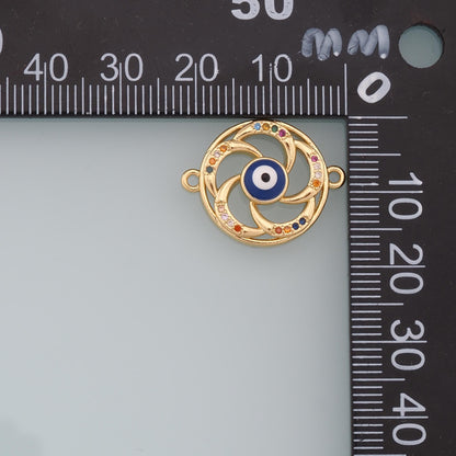 18K Gold Filled Evil Eye Charm Pendant for Jewelry Making