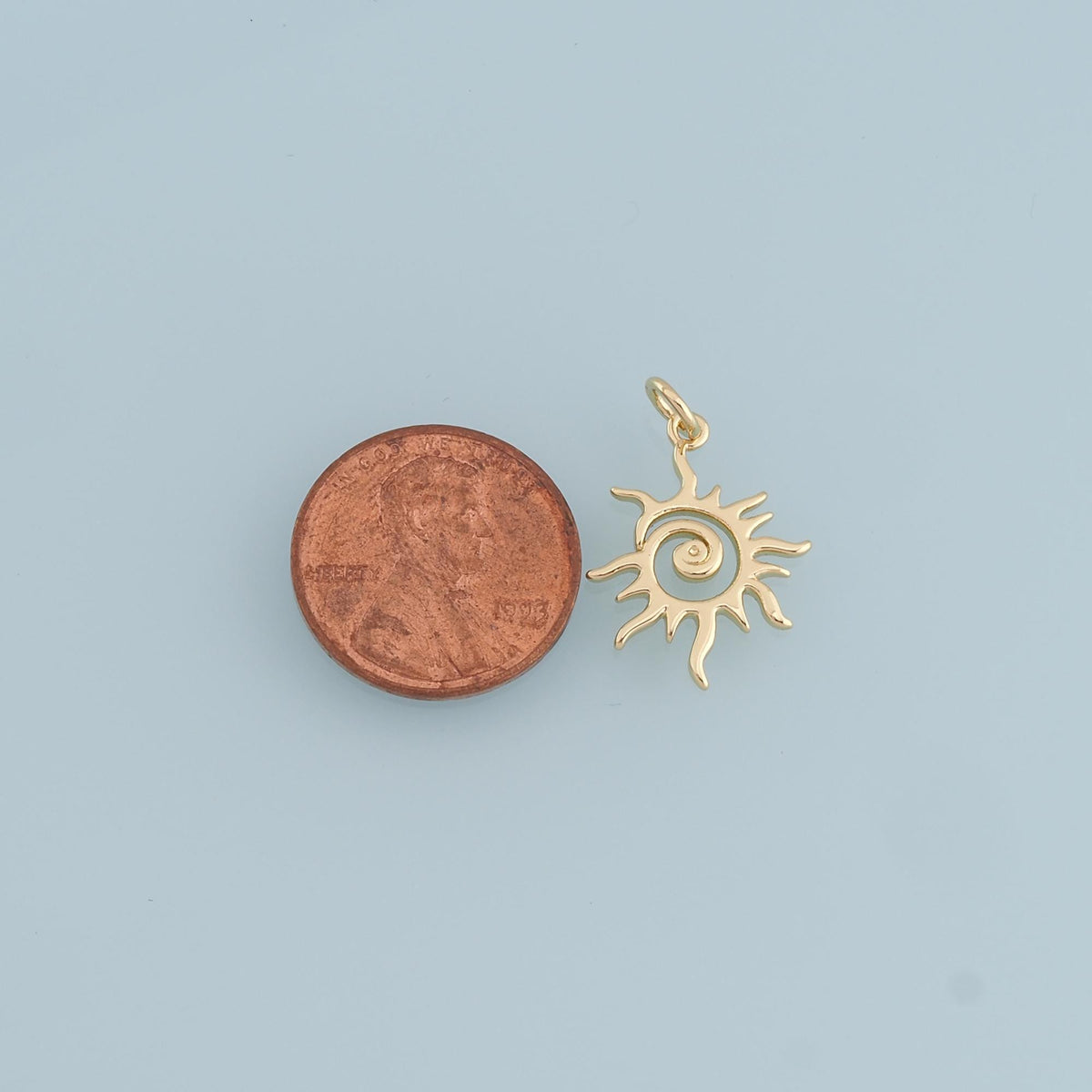 Gold Sun Charms,18K Gold Filled Sun Pendant,Celestial Charm Bracelet Necklace for DIY Jewelry Making Supply