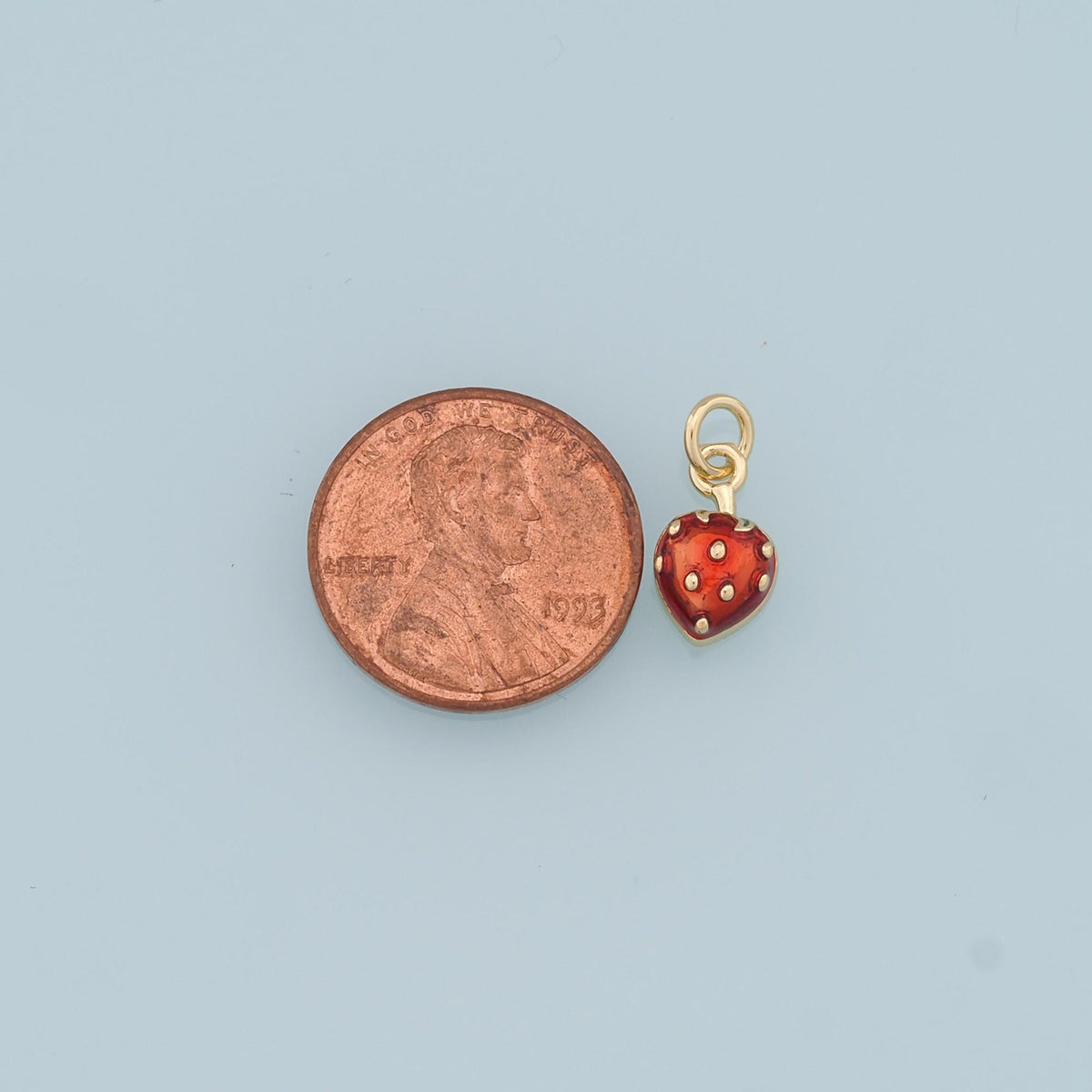 Gold Strawberry Charms,18K Gold Filled Tiny Strawberry Pendant,Fruit Charm Bracelet Necklace for DIY Jewelry Making Supply