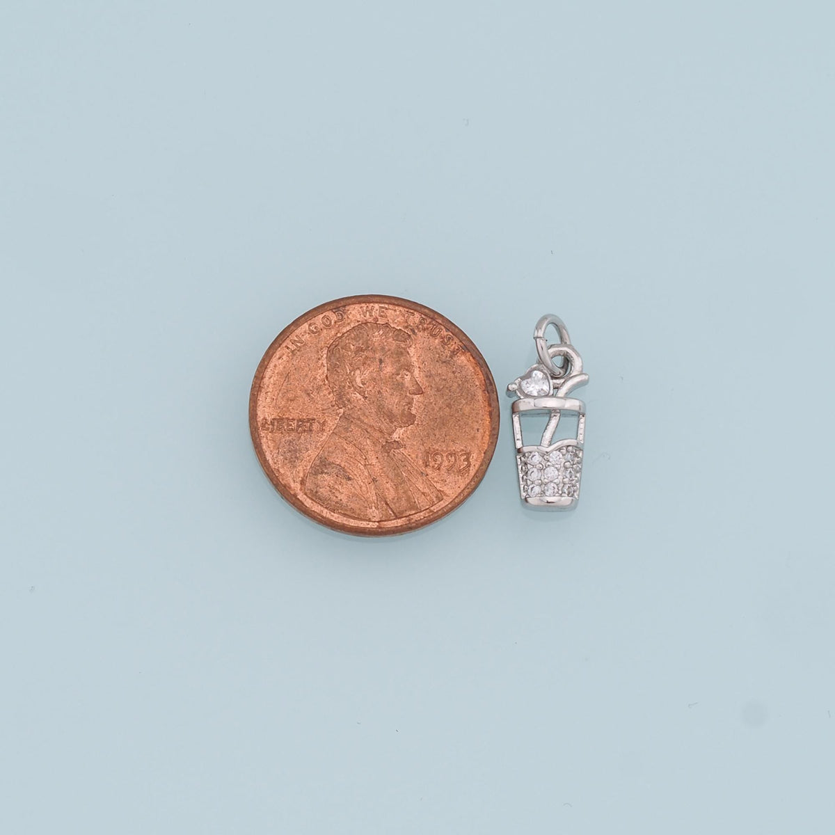 18K Gold Filled Cubic Zirconia Charm Pendant for Jewelry Making