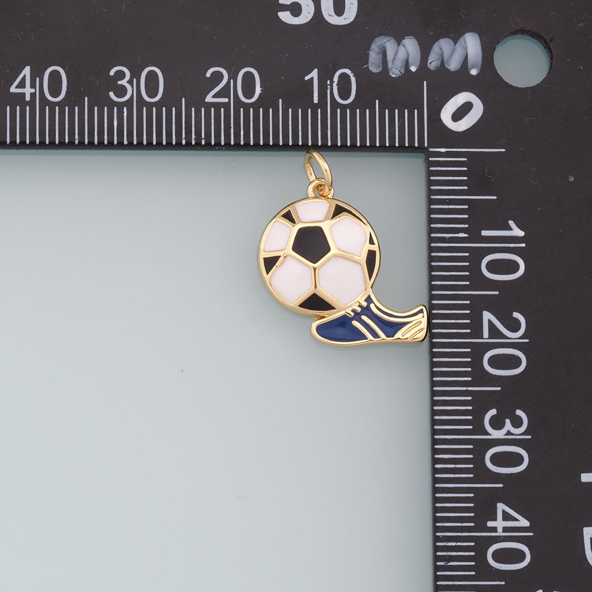 Gold Football Charms,18K Gold Filled Football Pendant,Soccer Shoes Charm Bracelet Necklace for DIY Jewelry Making Supply