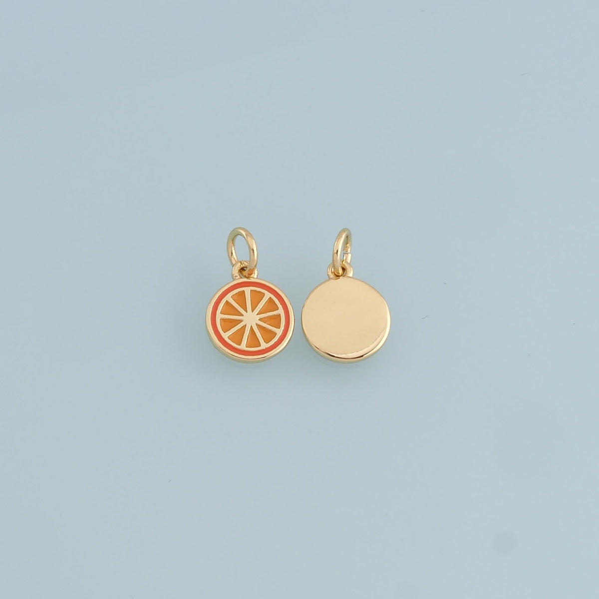 Gold Lemon Charms,18K Gold Filled Tiny Lemon Pendant,Enamel Fruit Charm Bracelet Necklace for DIY Jewelry Making Supply