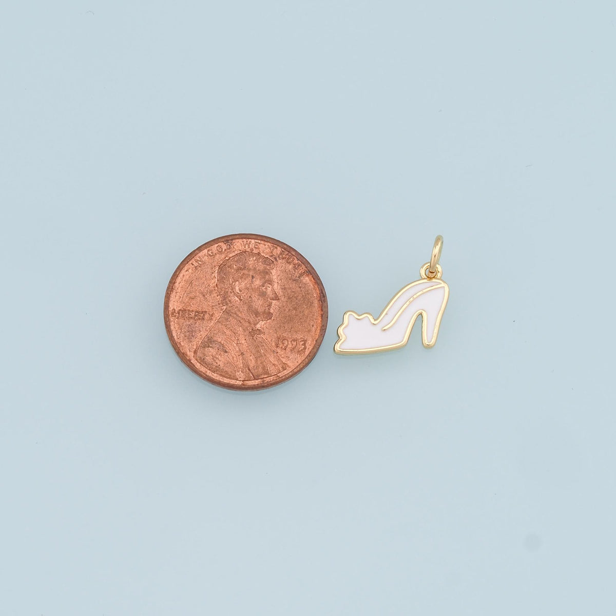 Gold High Heel Charms,18K Gold Filled High Heel Pendant,Enamel Stiletto Heels Charm Bracelet Necklace for DIY Jewelry Making 
