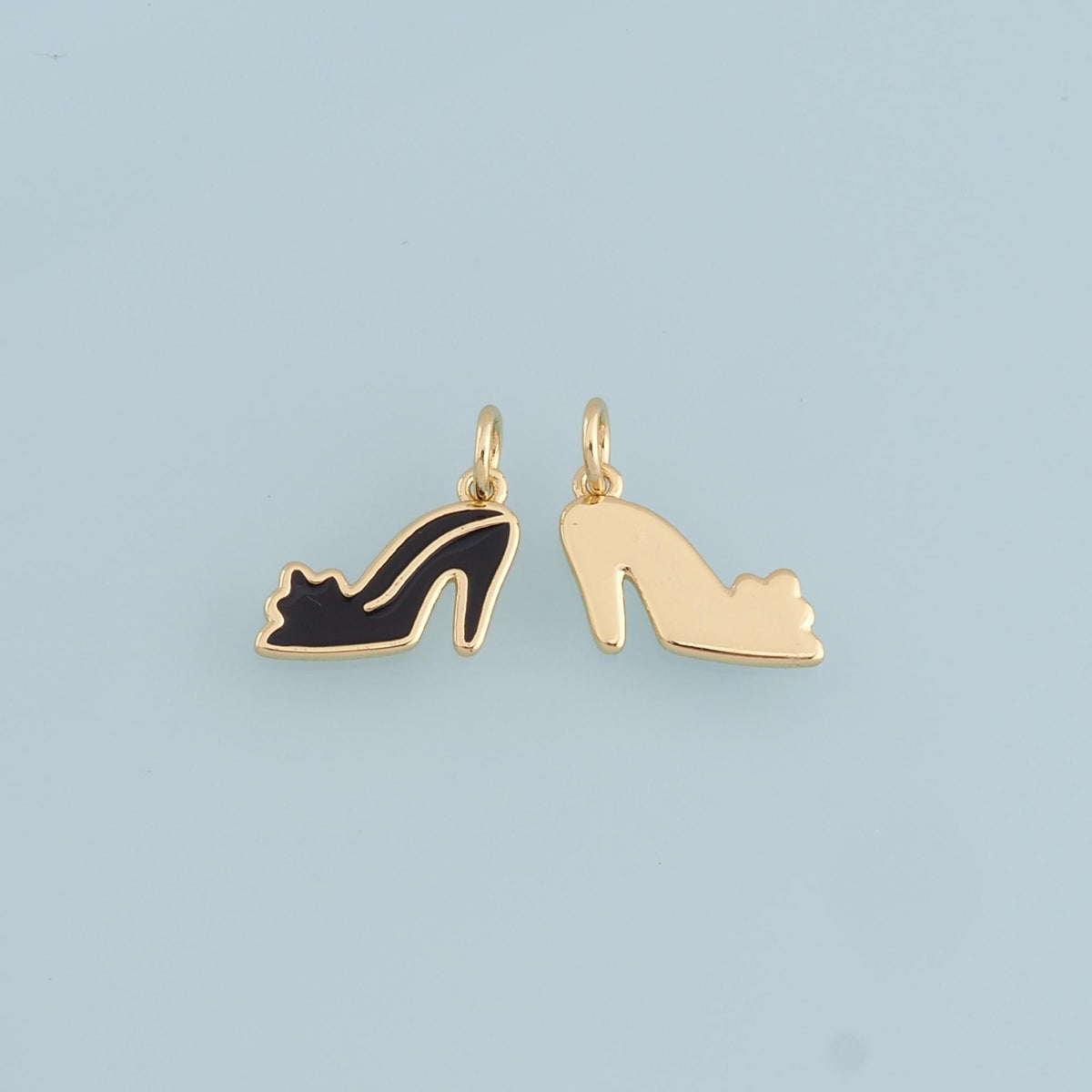 Gold High Heel Charms,18K Gold Filled High Heel Pendant,Enamel Stiletto Heels Charm Bracelet Necklace for DIY Jewelry Making 