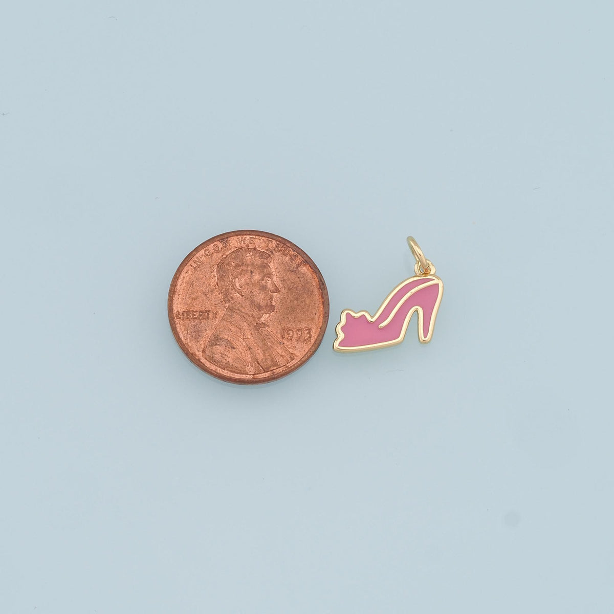 Gold High Heel Charms,18K Gold Filled High Heel Pendant,Enamel Stiletto Heels Charm Bracelet Necklace for DIY Jewelry Making 