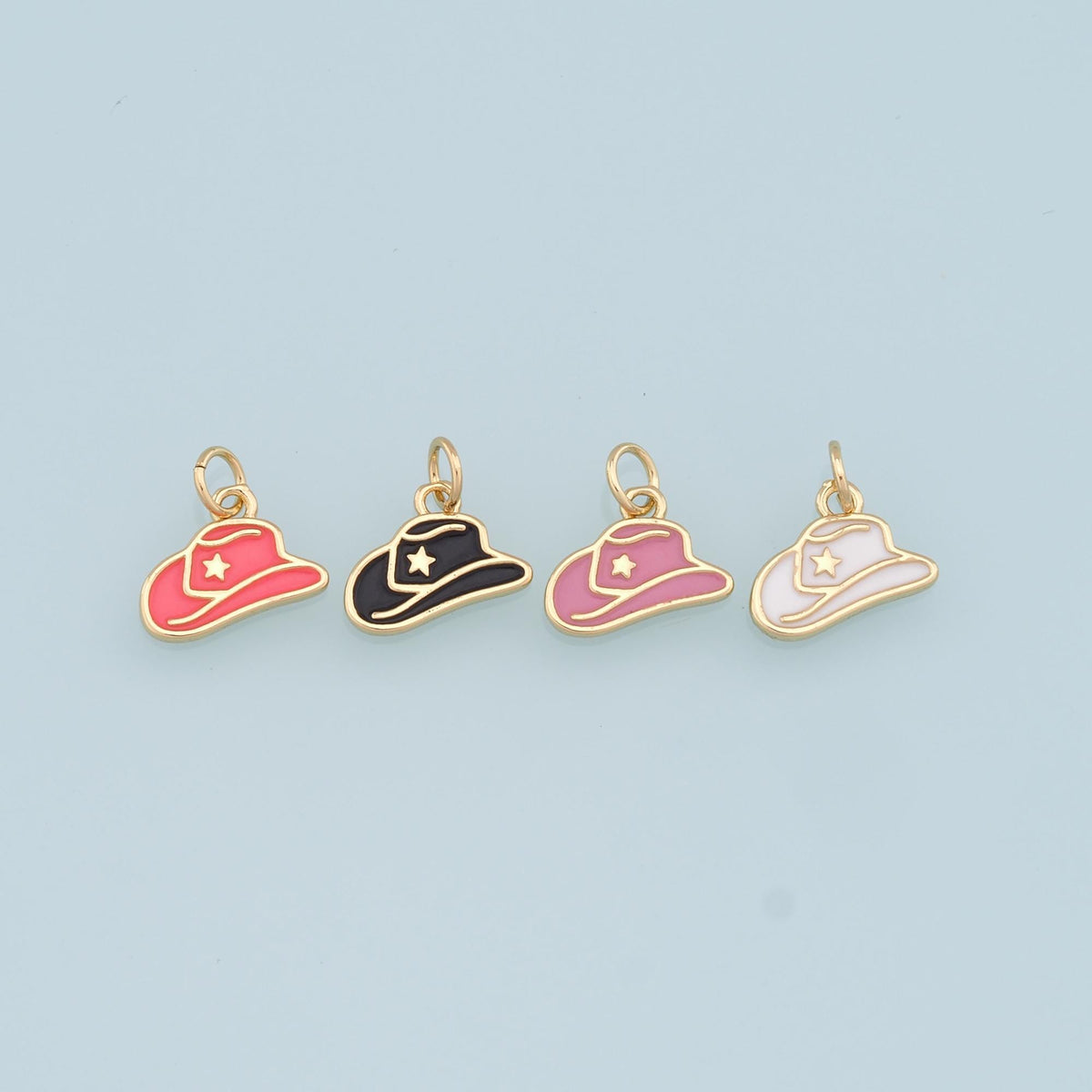 18K Gold Filled Enamel Charm Pendant for Jewelry Making