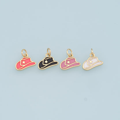 18K Gold Filled Enamel Charm Pendant for Jewelry Making