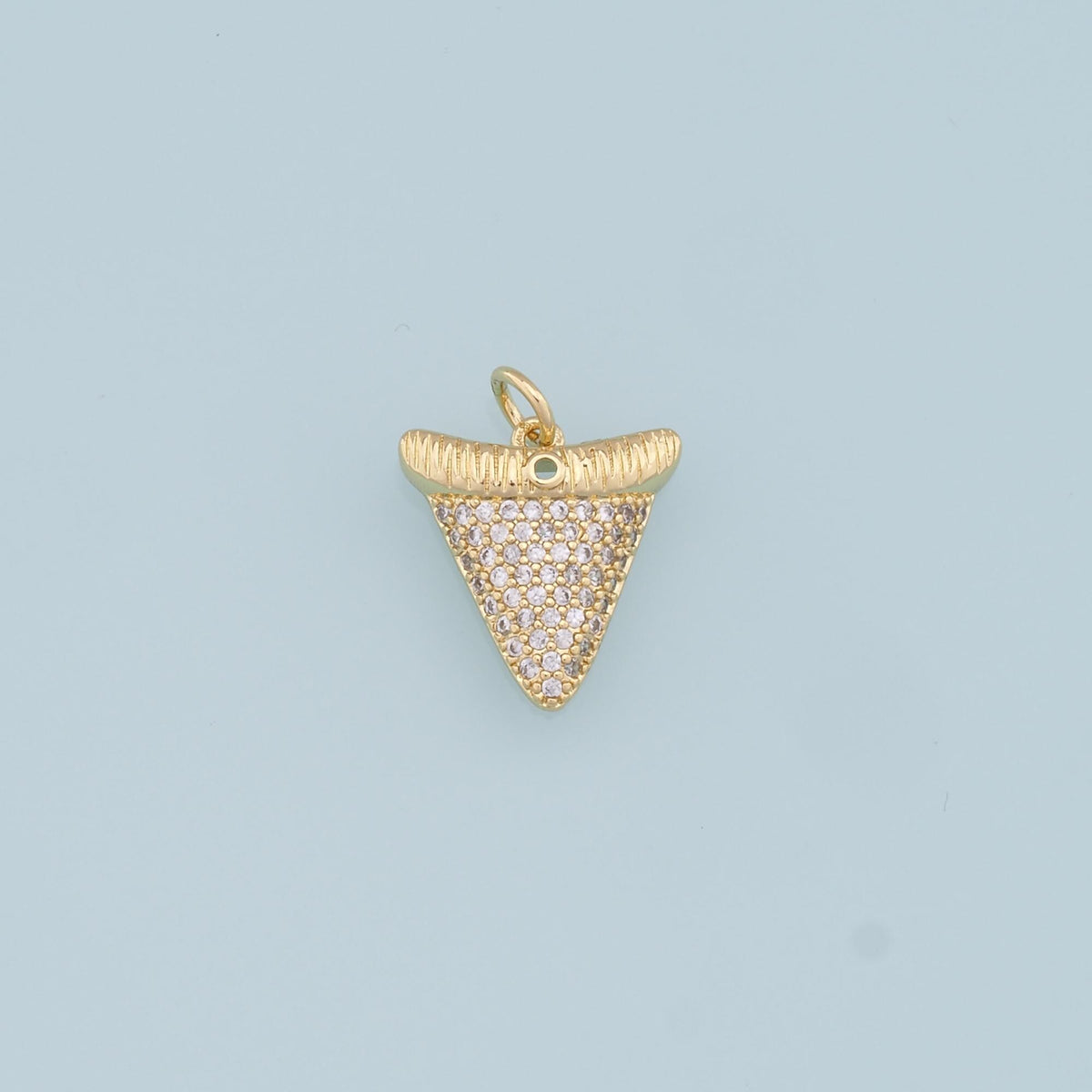 Gold Pizza Charms,18K Gold Filled Triangle Pendant,CZ Micro Pave Triangle Charm Bracelet Necklace for DIY Jewelry Making Supp