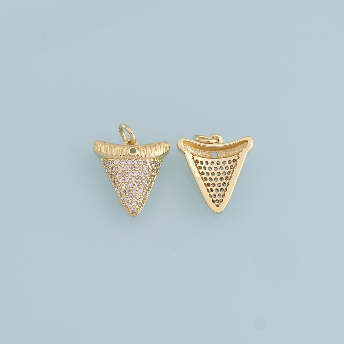 Gold Pizza Charms,18K Gold Filled Triangle Pendant,CZ Micro Pave Triangle Charm Bracelet Necklace for DIY Jewelry Making Supp