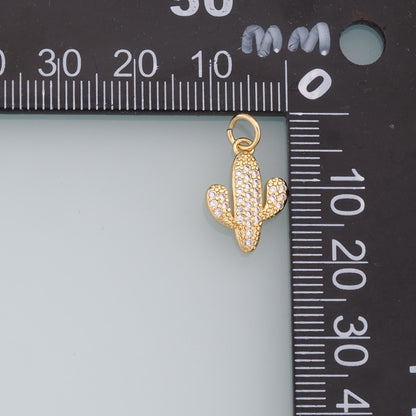 18K Gold Filled Hand CZ Charm Pendant for Jewelry Making