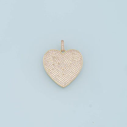 Gold Heart Charms,18K Gold Filled Heart Pendant,CZ Micro Pave Heart Charm Bracelet Necklace for DIY Jewelry Making Supply