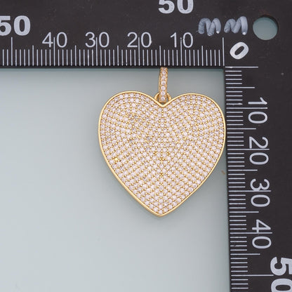 Gold Heart Charms,18K Gold Filled Heart Pendant,CZ Micro Pave Heart Charm Bracelet Necklace for DIY Jewelry Making Supply