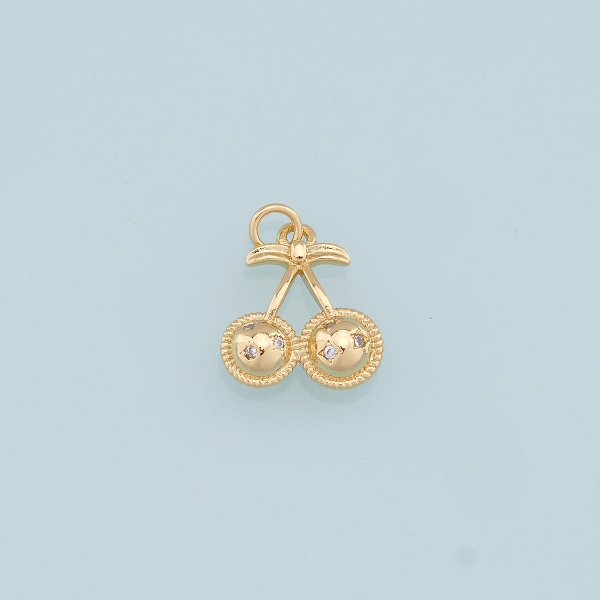 18K Gold Filled Cherry Charm Pendant for Jewelry Making