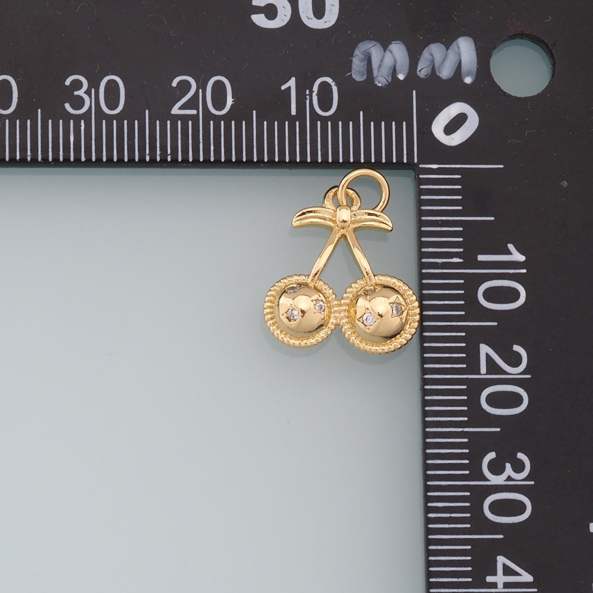 18K Gold Filled Cherry Charm Pendant for Jewelry Making