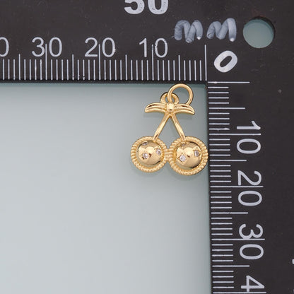 18K Gold Filled Cherry Charm Pendant for Jewelry Making