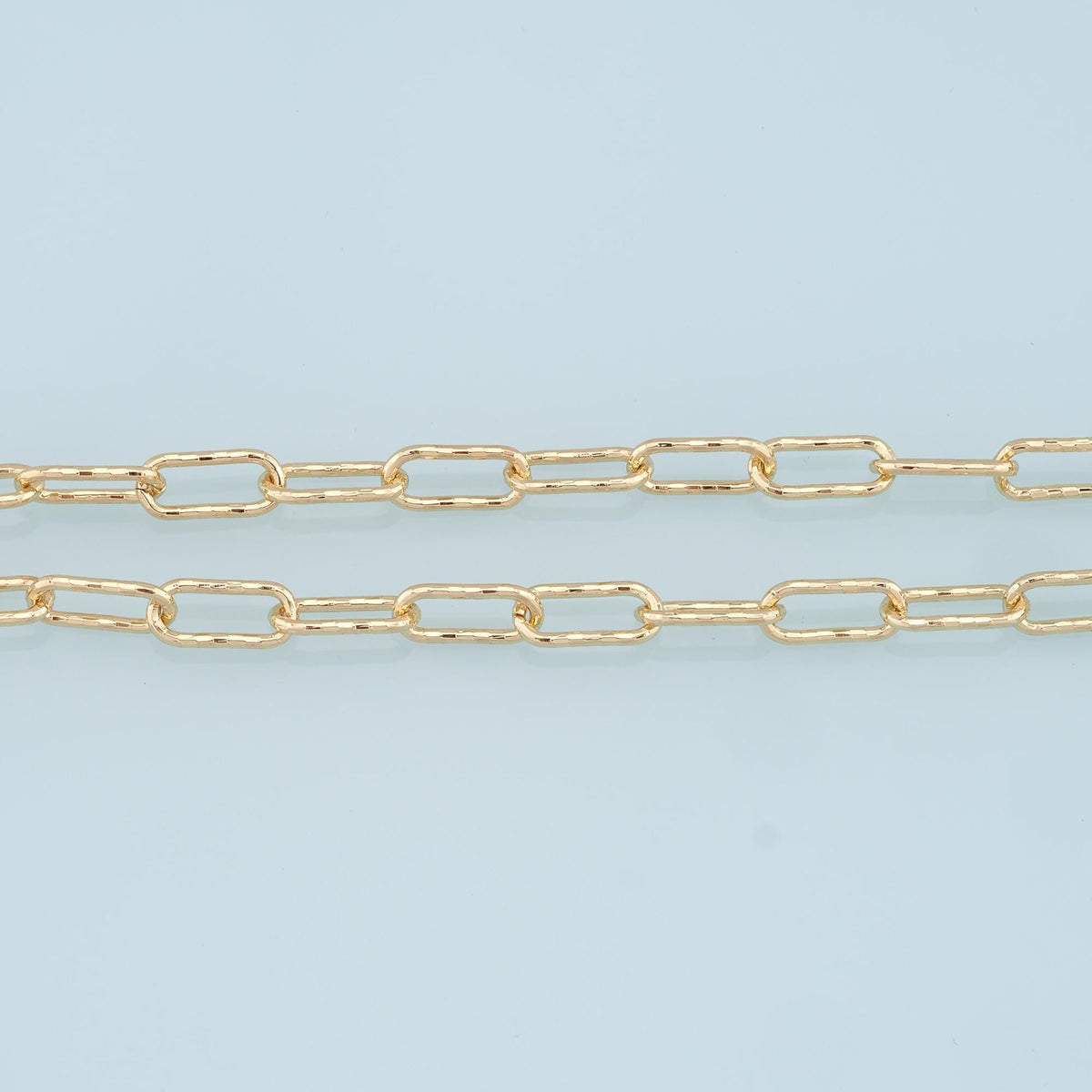Gold Oval Chain,18K Gold Filled Rectangle paper clip Chain for Necklace Bracelet DIY Jewelry Making Supply 7x16.5mm