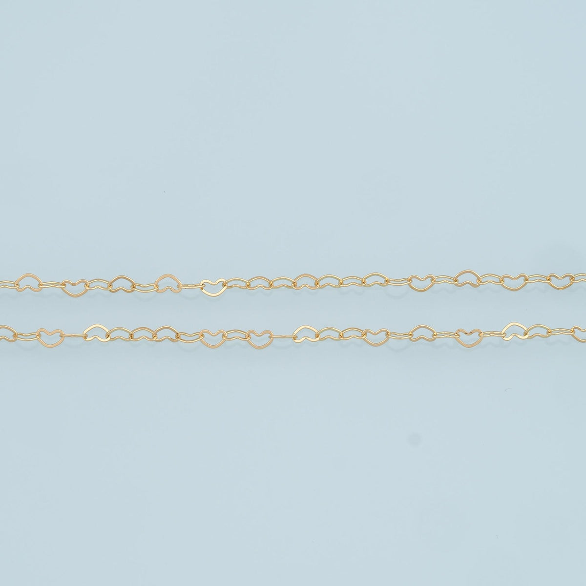 18K Gold Filled Heart Paperclip Chain 5 mm, 3.28 ft for Jewelry Making