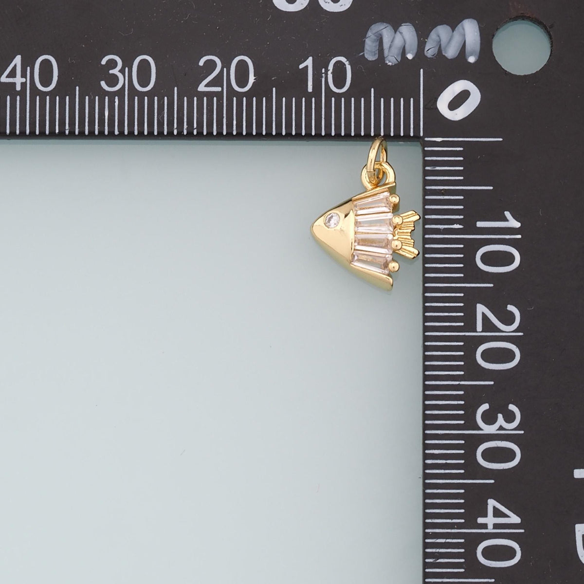 Gold Fish Charms,18K Gold Filled Crystal Fish Pendant,Cute Fish Charm Bracelet Necklace for DIY Jewelry Making Supply
