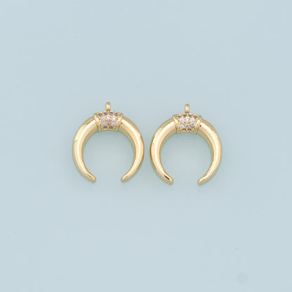 18K Gold Filled Moon Charm Pendant for Jewelry Making