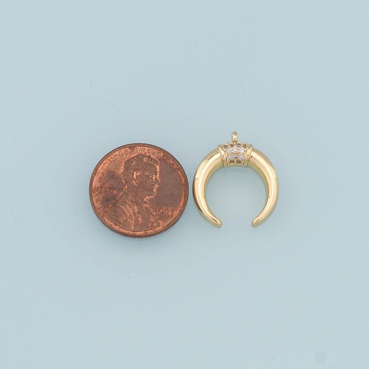 Gold Moon Charms,18K Gold Filled Crescent Pendant,Horns Charm Bracelet Necklace for DIY Jewelry Making Supply