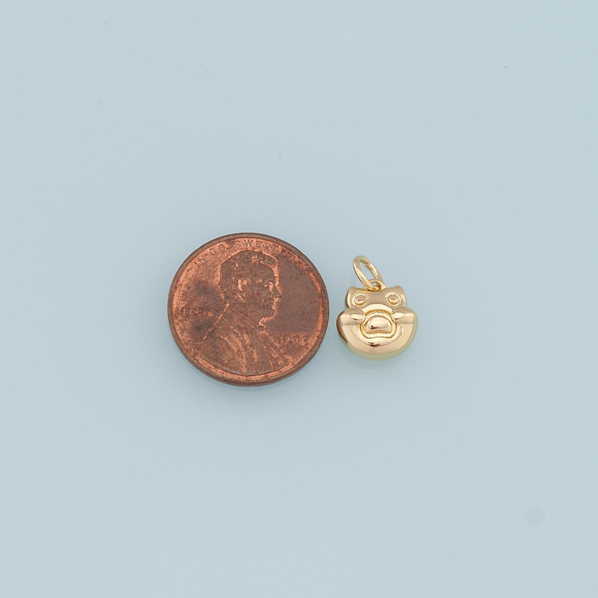 18K Gold Filled Cat Charm Pendant for Jewelry Making