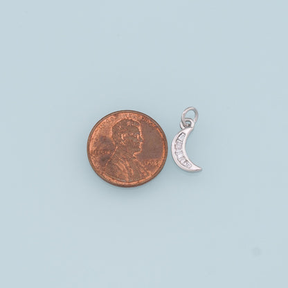 Gold Moon Charms,18K Gold Filled CZ Moon Pendant,Celestial Charm Bracelet Necklace for DIY Jewelry Making Supply