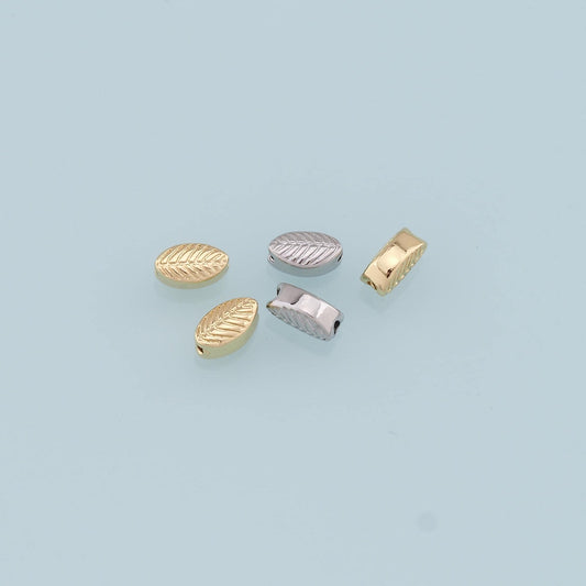 Gold Tiny Leaf Beads Charms,18K Gold Filled Leaf Spacer Beads Bracelet Necklace for DIY Jewelry Making Supply 7x4mm