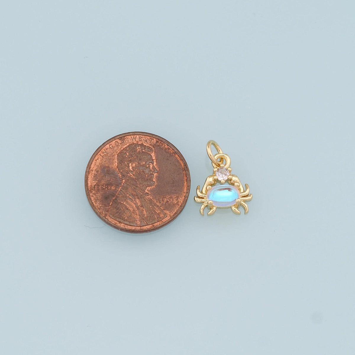 Gold Crab Charms,18K Gold Filled CZ Crab Pendant,Beach Silver Crab Charms Bracelet Necklace for DIY Jewelry Making Supply