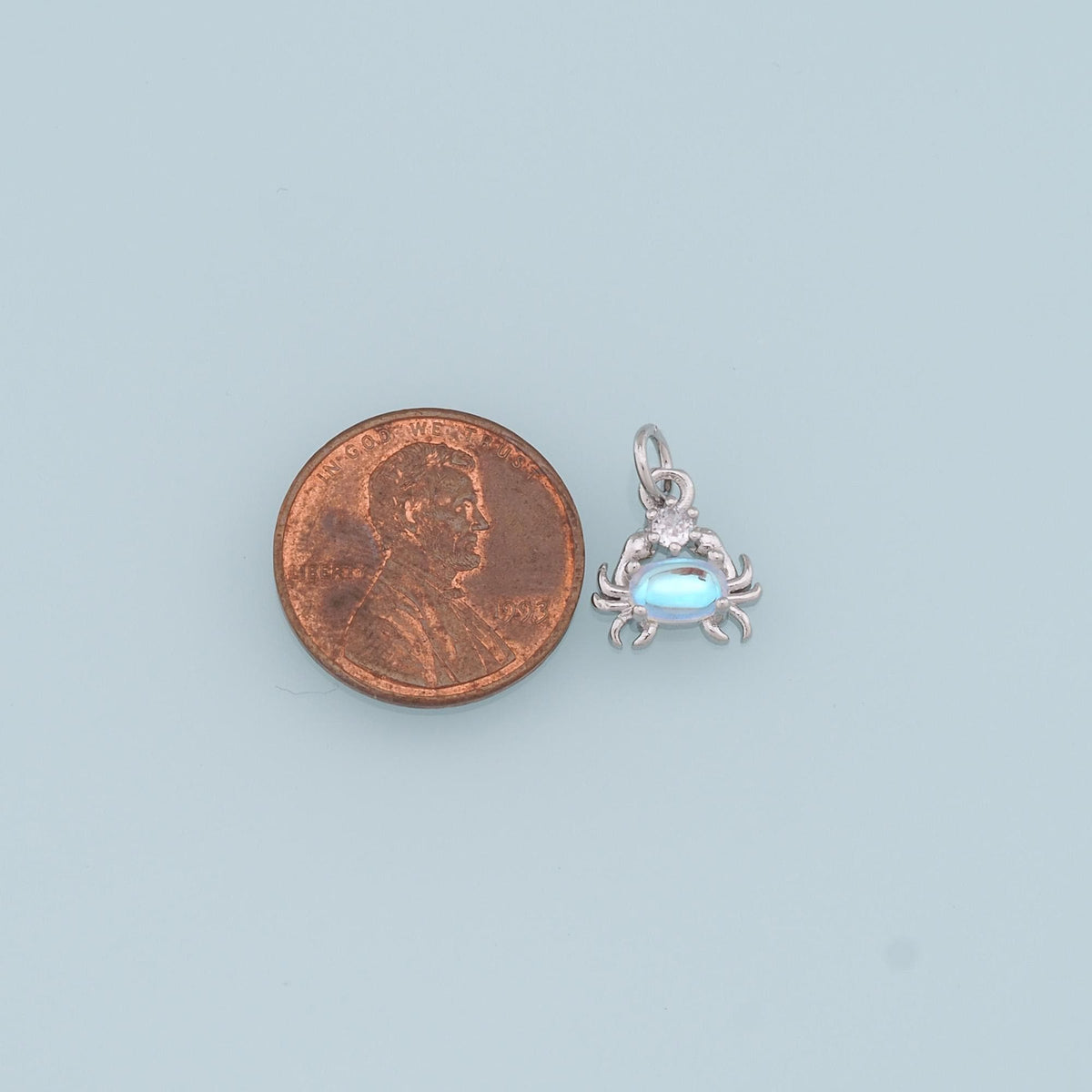 Gold Crab Charms,18K Gold Filled CZ Crab Pendant,Beach Silver Crab Charms Bracelet Necklace for DIY Jewelry Making Supply
