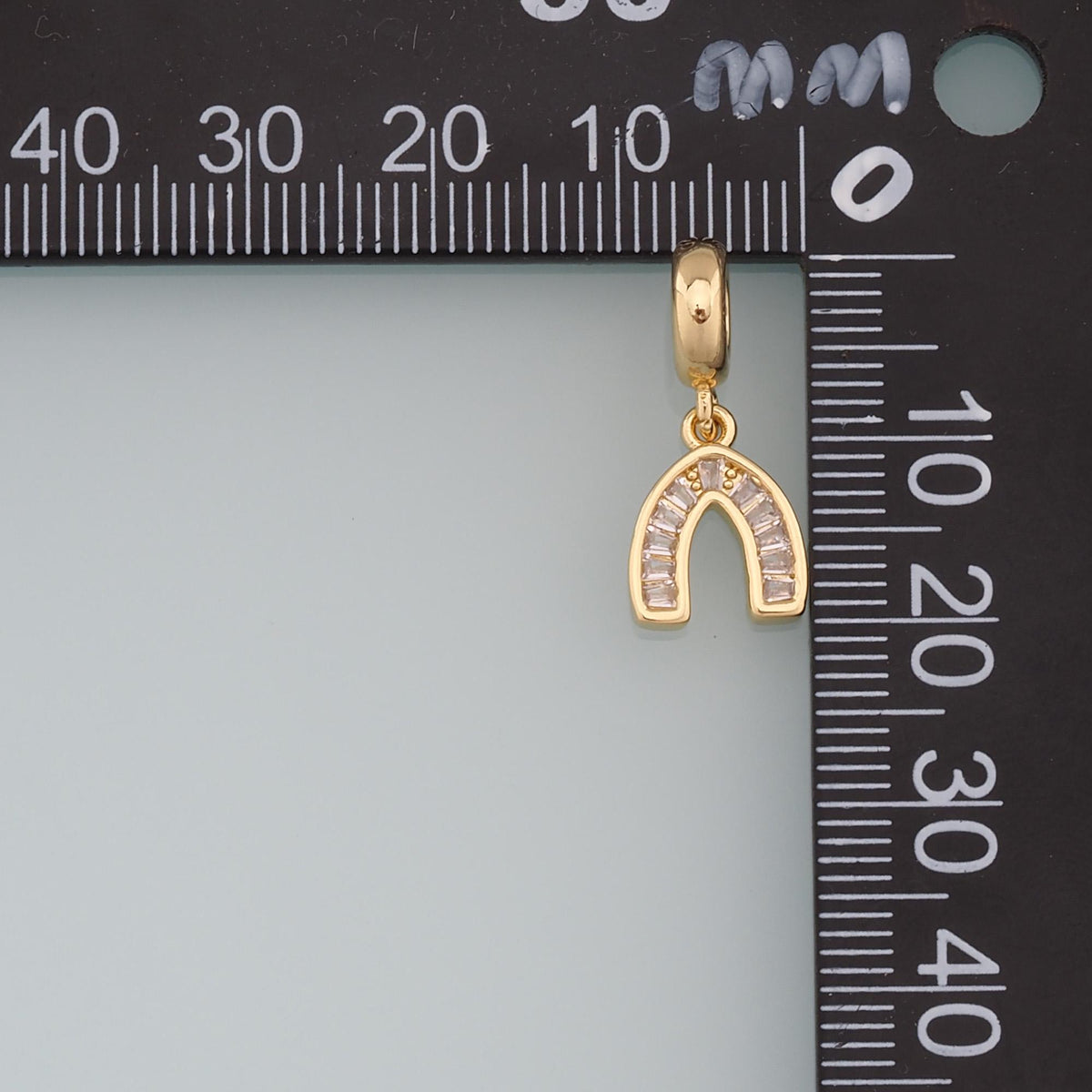 Gold Tiny Horseshoe Charms,18K Gold Filled CZ Horseshoe Pendant,Horseshoe Charm Bracelet Necklace for DIY Jewelry Making Supp