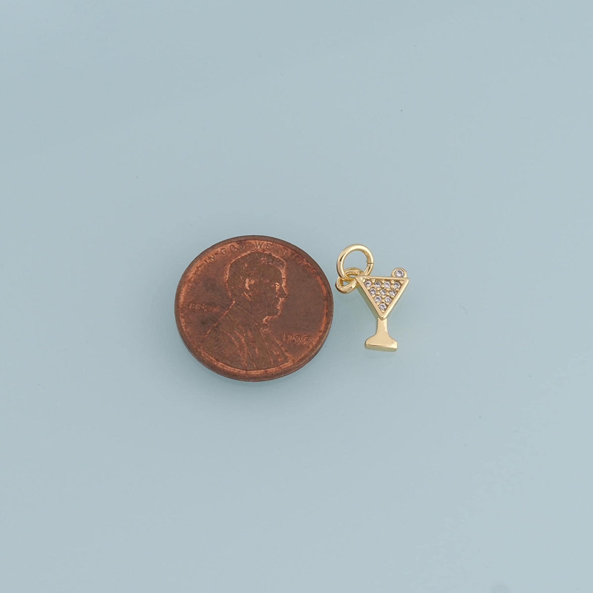 Gold Tiny Wine Glass Charms,18K Gold Filled CZ Wine Glass Pendant,Wine Glass Charm Bracelet Necklace for DIY Jewelry Making S
